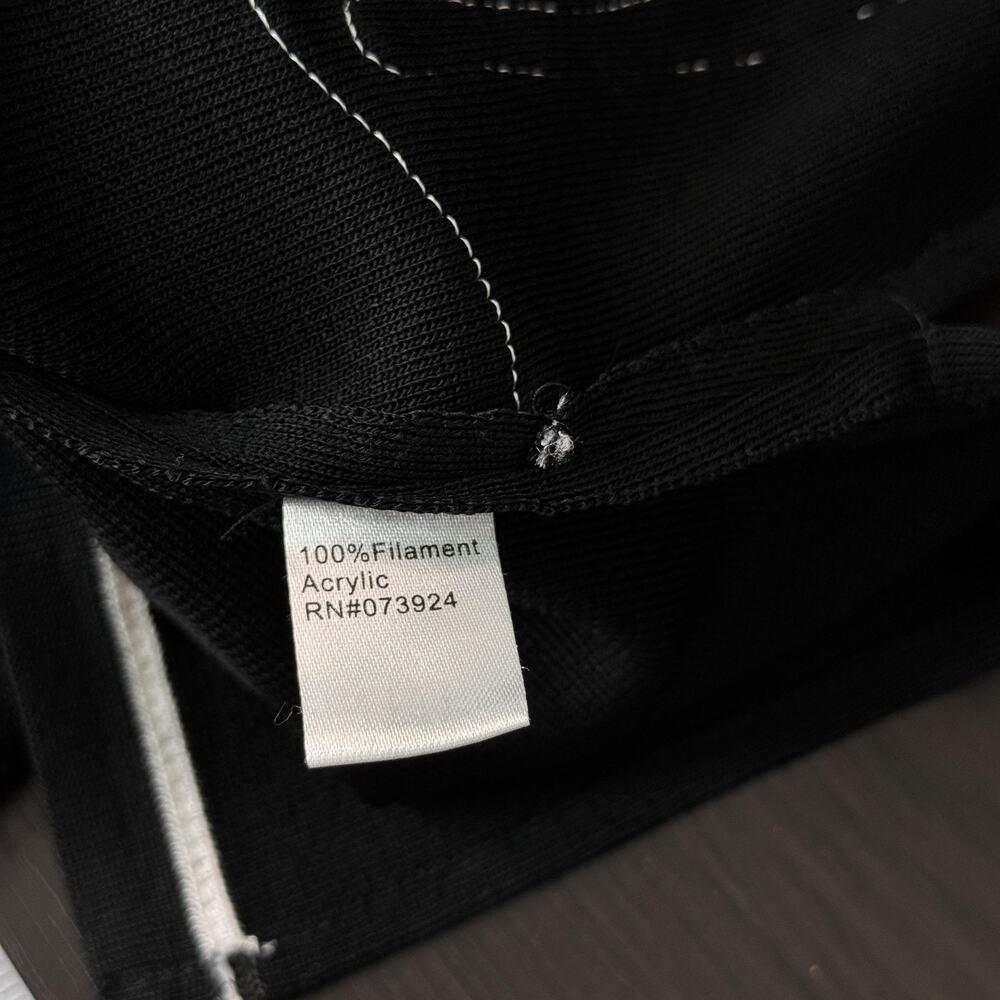 Ming Wang Cardigan Jacket Womens 1X Knit Embroidered Geometric Black Plus Size - Picture 4 of 11